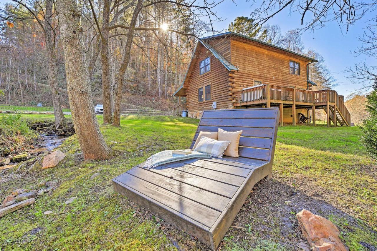 Villa Creekside Bryson City Cabin With Private Hot Tub Exterior foto